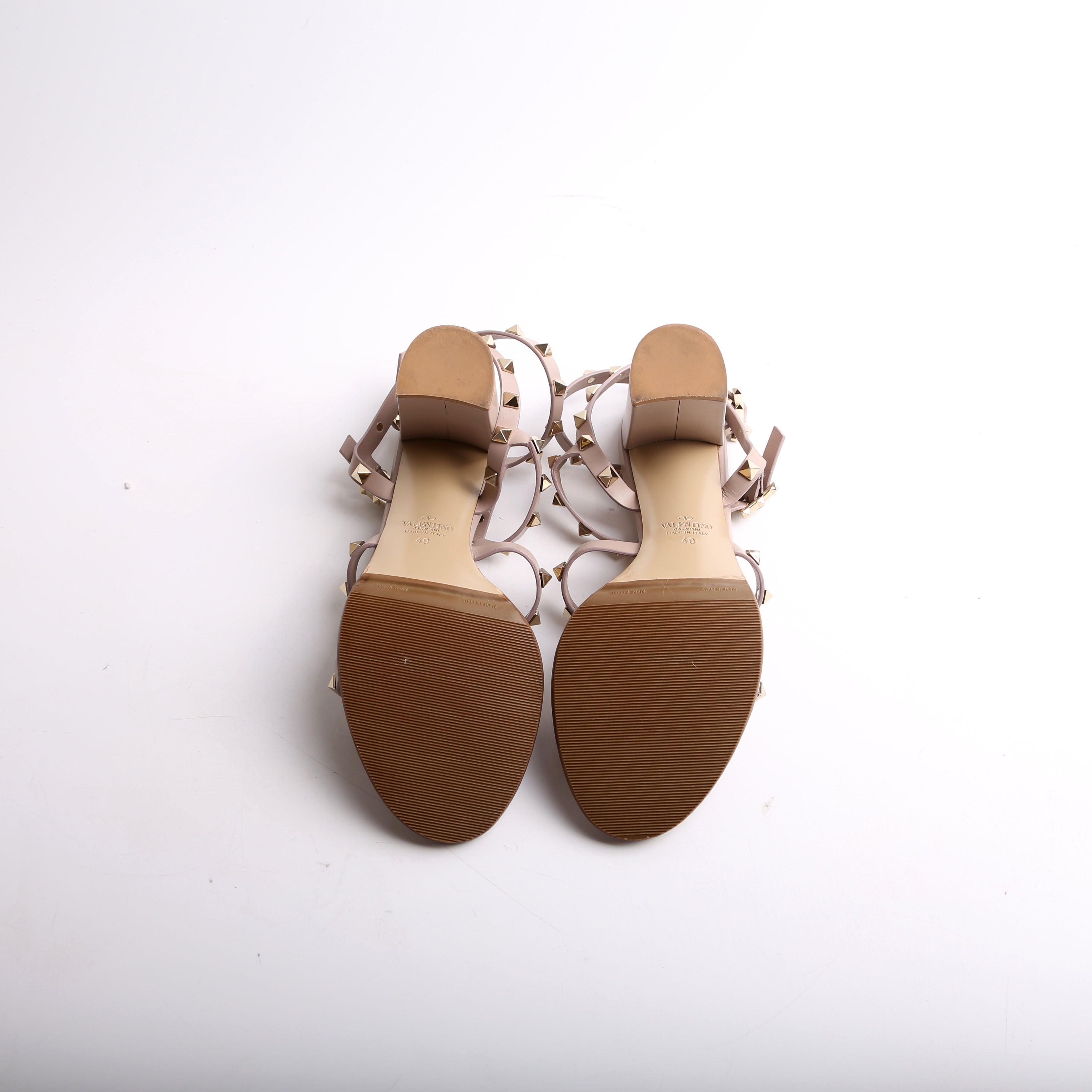 Rockstud Caged Sandal Block Heels Size 40