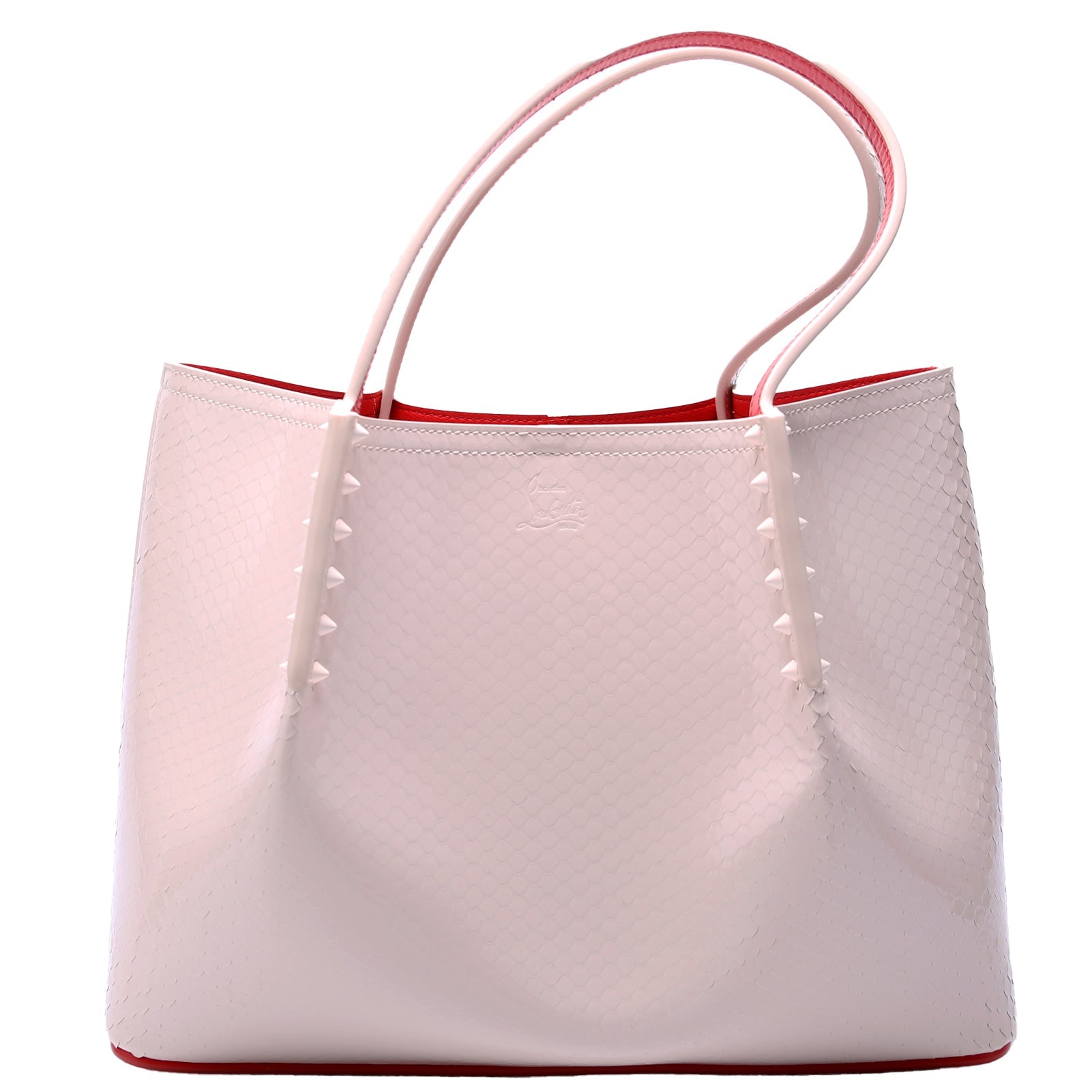 Cabarock Snake Embossed Small Tote Pink