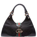 130995 GG Canvas Web Junco Shoulder Bag Black