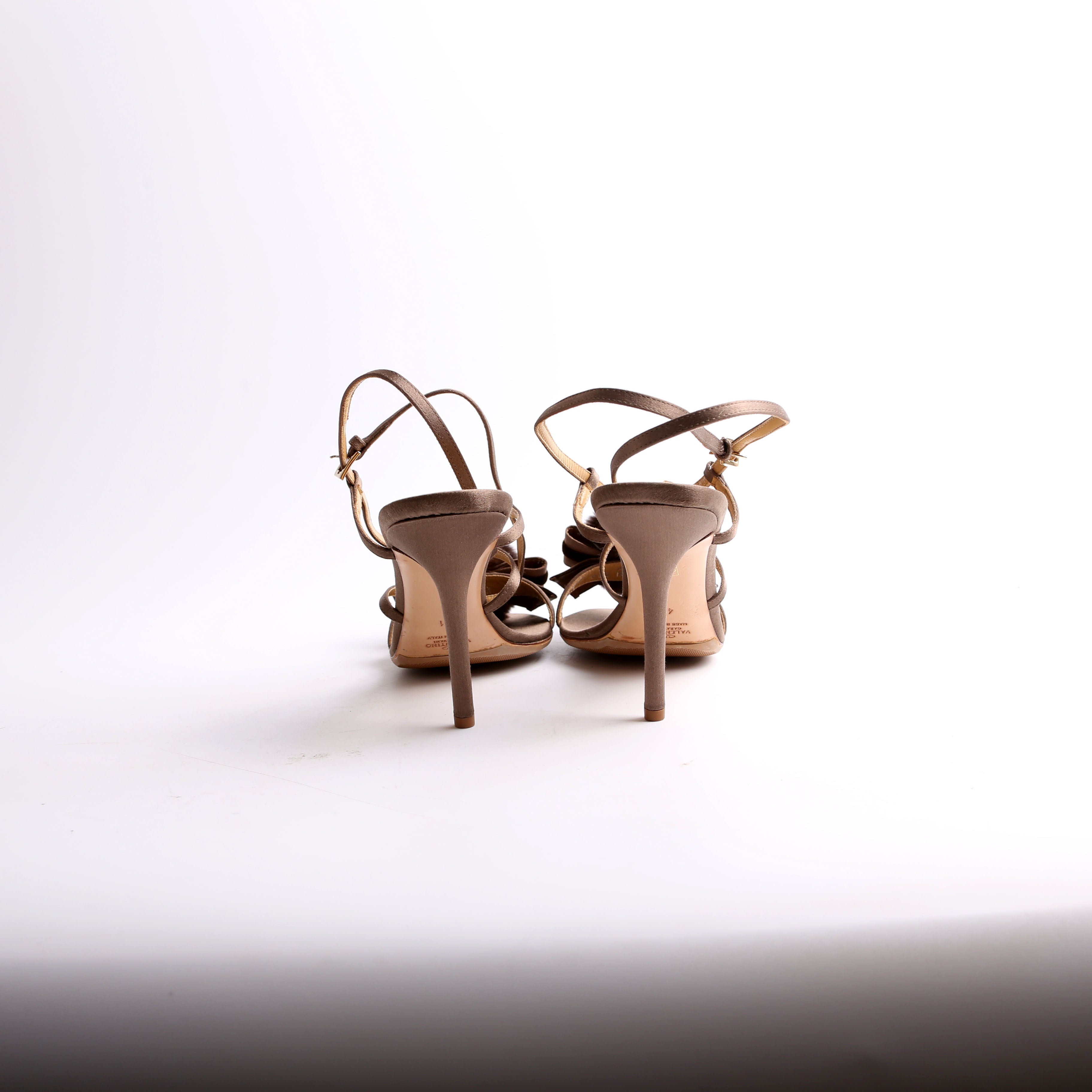 Mink Flower Satin Strappy Sandals Size 41