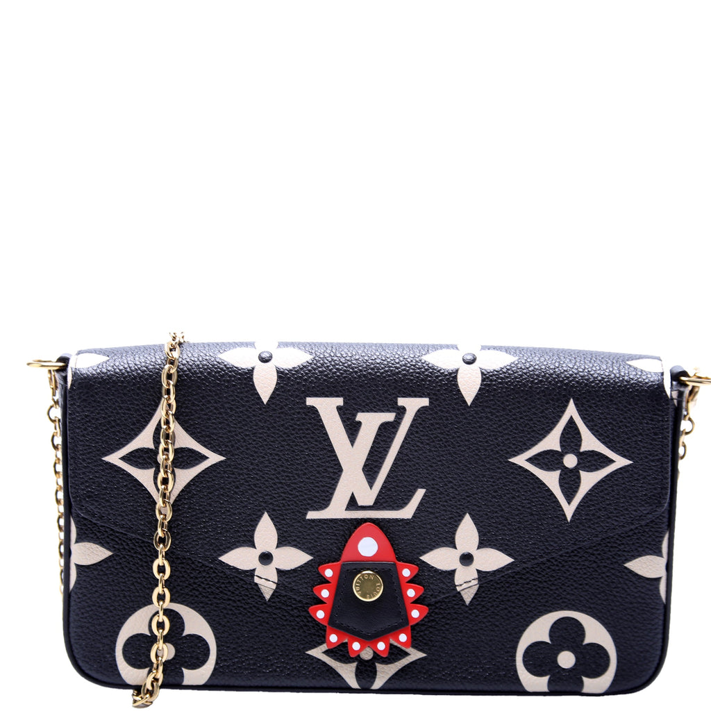 Pochette Felicie Crafty Bicolor Empreinte Black/Cream