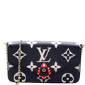 Pochette Felicie Crafty Bicolor Empreinte Black/Cream