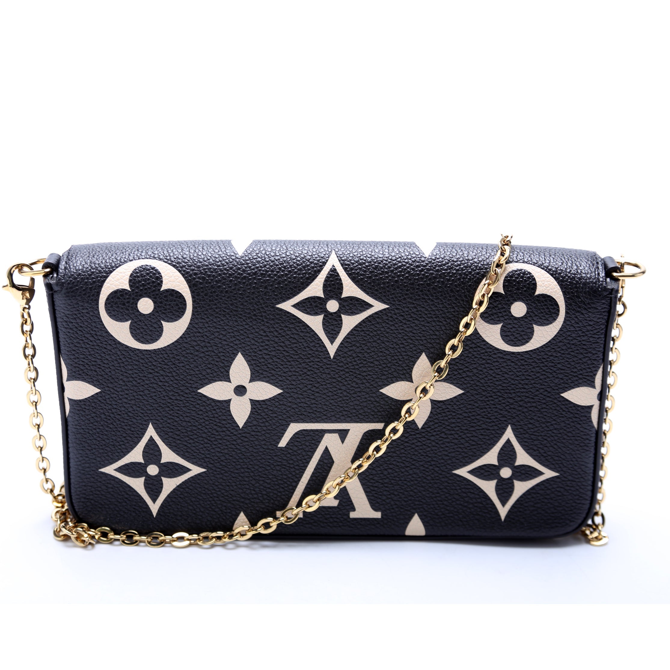Pochette Felicie Crafty Bicolor Empreinte Black/Cream