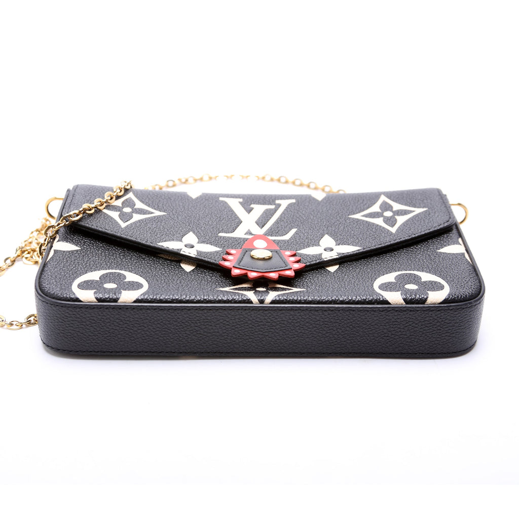 Pochette Felicie Crafty Bicolor Empreinte Black/Cream