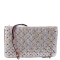 Loubiposh NV Spike Raffia Clutch Metallic