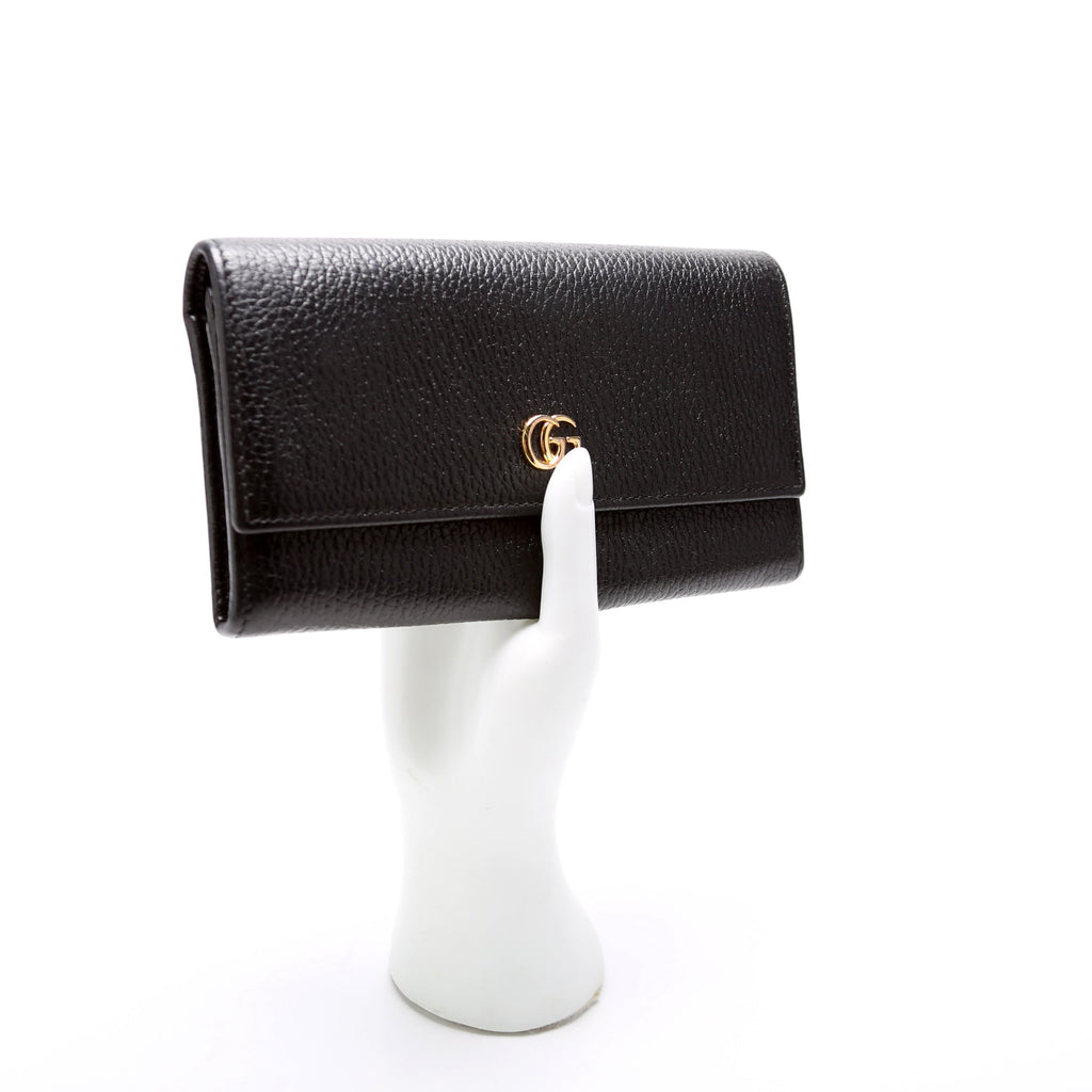 456116 Marmont Leather Wallet Black