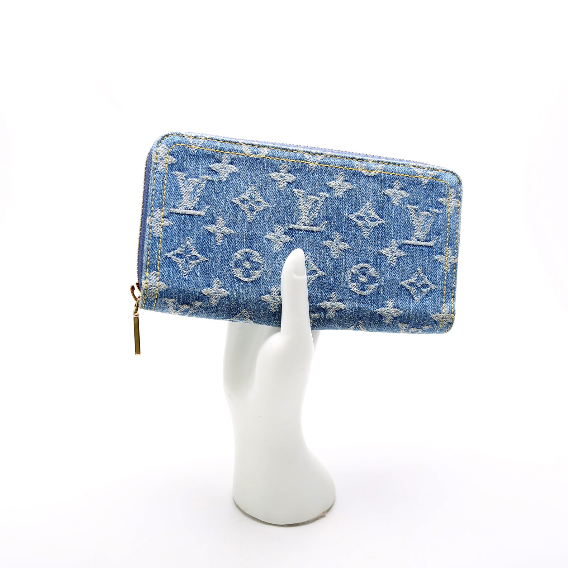 Zippy Wallet Denim Monogram Blue