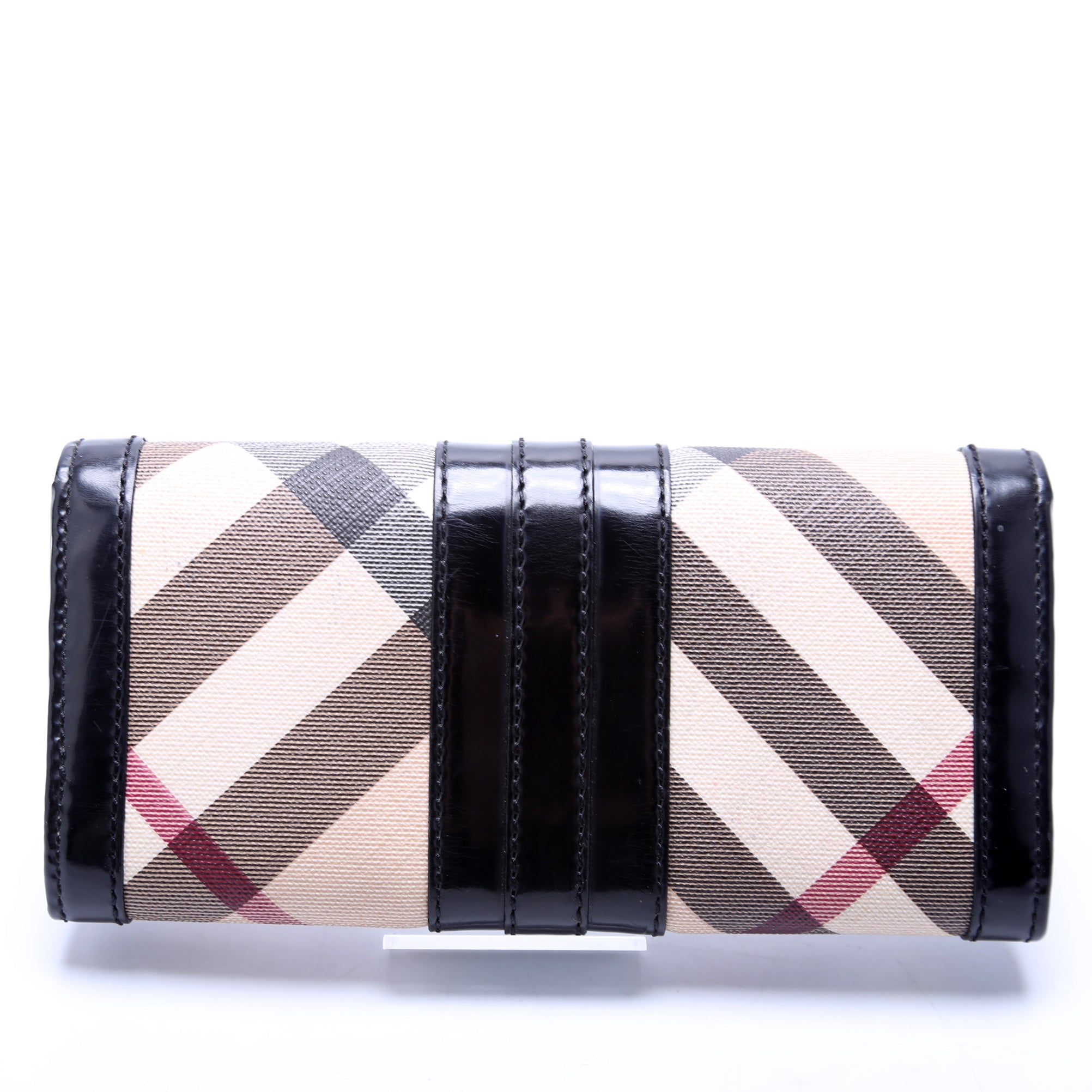Supernova Check/Patent Leather Continental Wallet Black