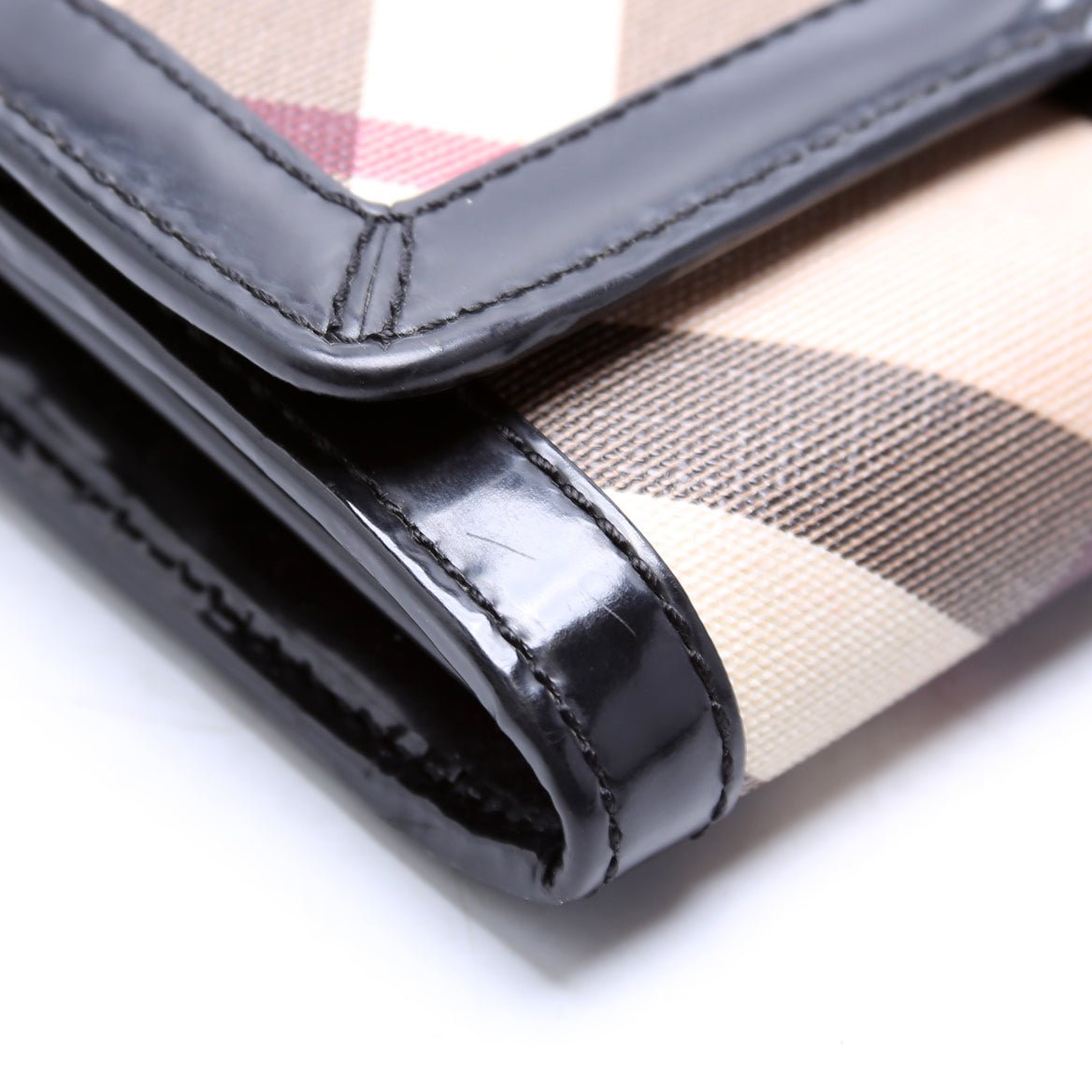 Supernova Check/Patent Leather Continental Wallet Black