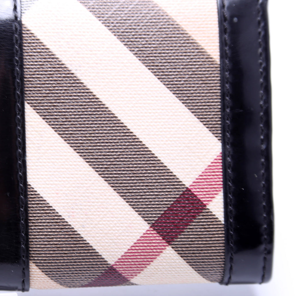 Supernova Check/Patent Leather Continental Wallet Black