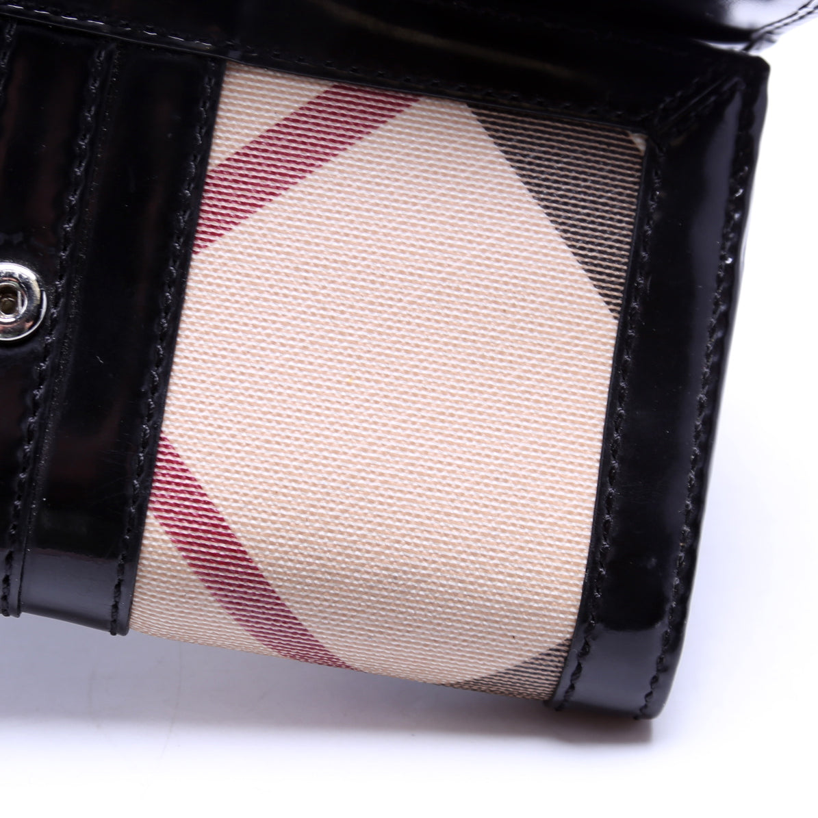 Supernova Check/Patent Leather Continental Wallet Black