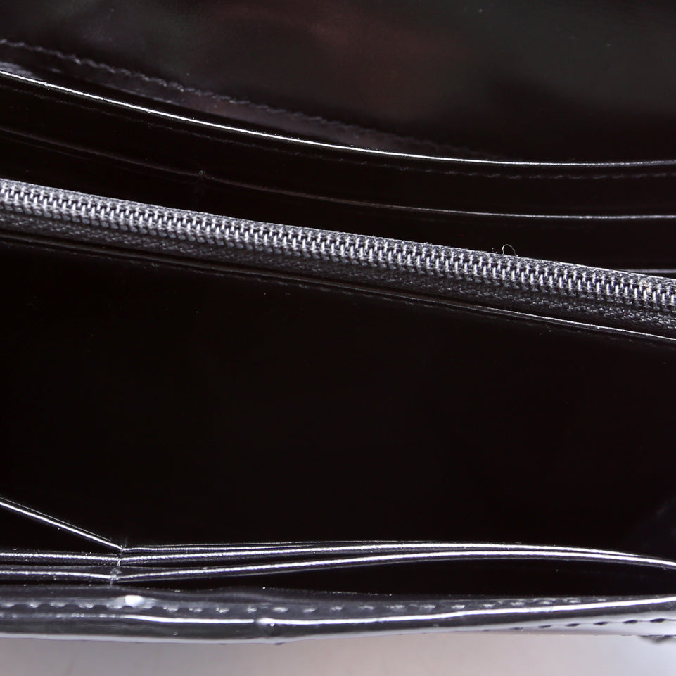 Supernova Check/Patent Leather Continental Wallet Black