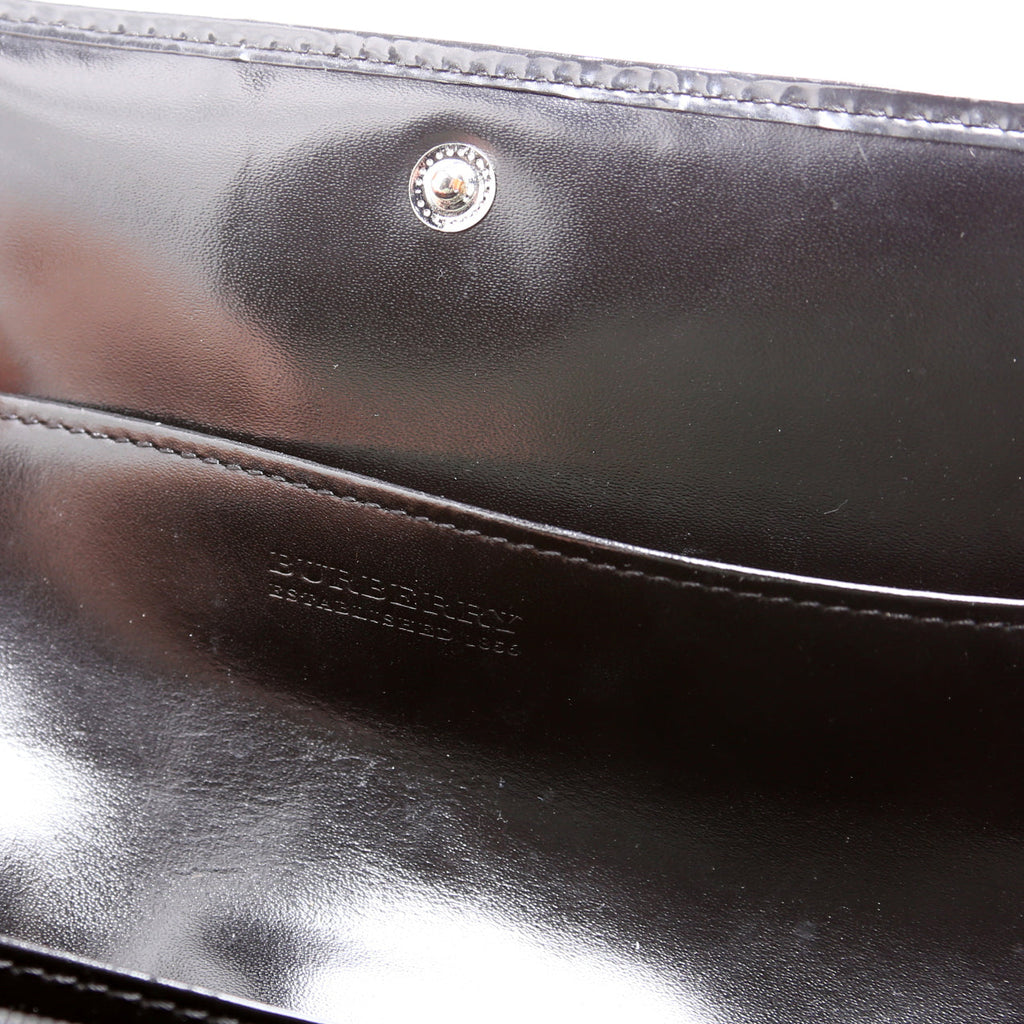 Supernova Check/Patent Leather Continental Wallet Black