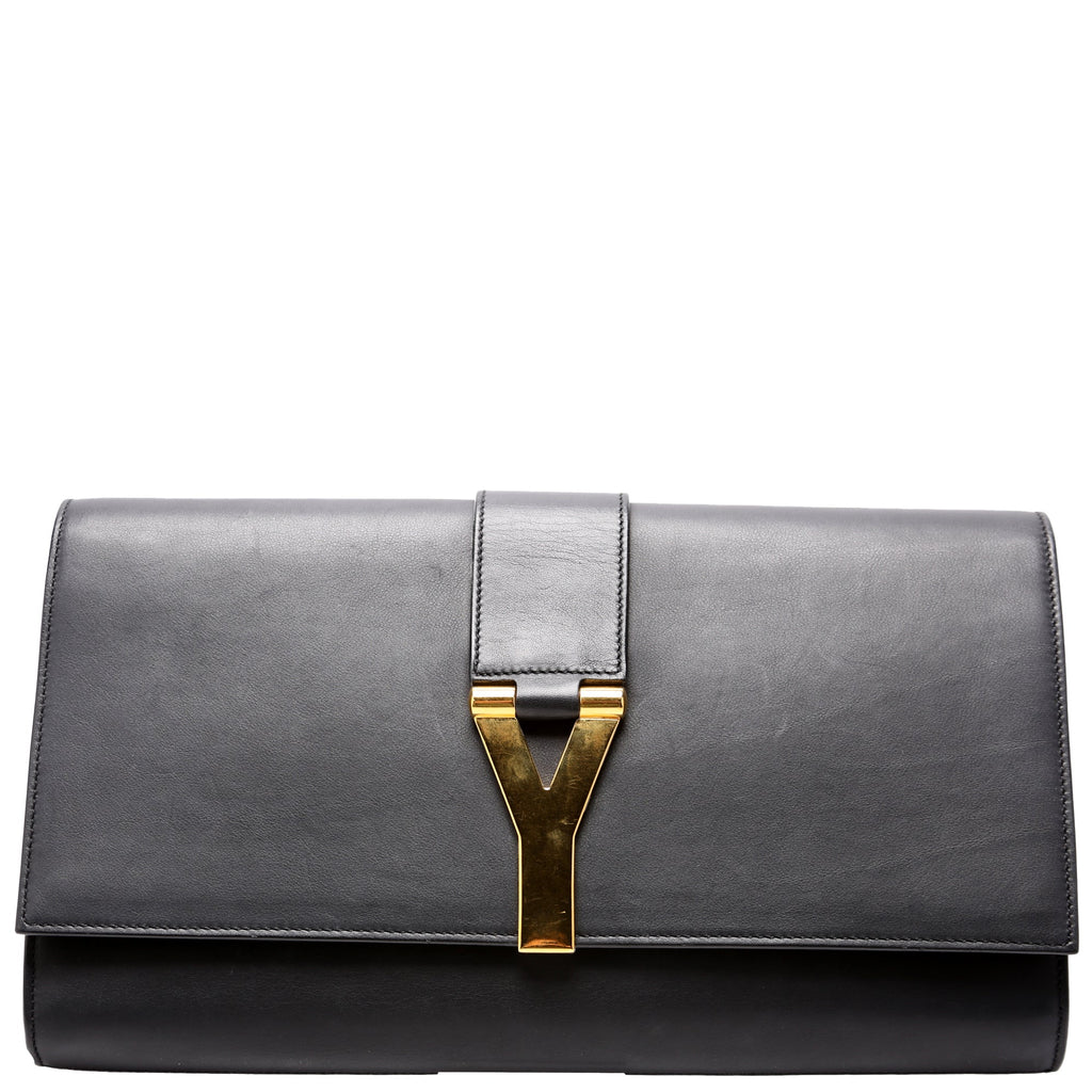 Classic Y Ligne Clutch Smooth Leather Black