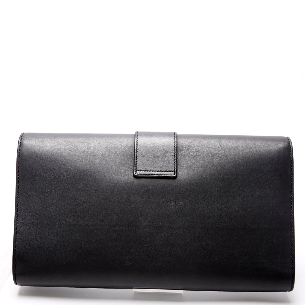 Classic Y Ligne Clutch Smooth Leather Black