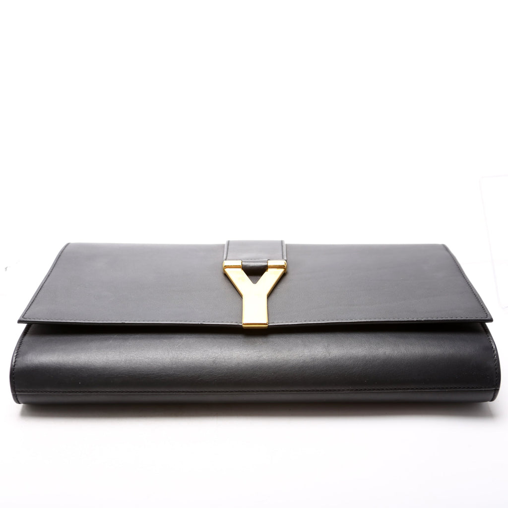 Classic Y Ligne Clutch Smooth Leather Black