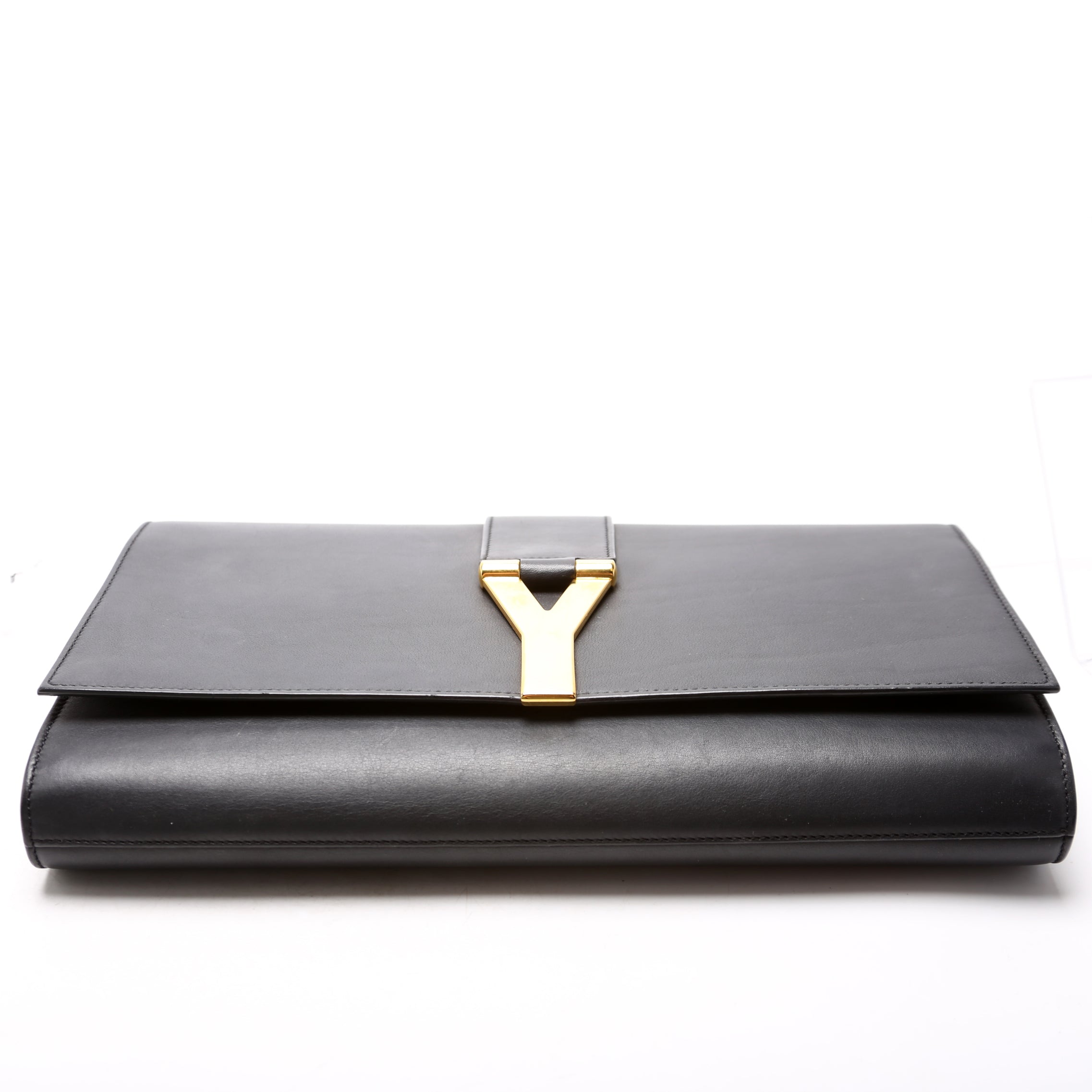 Classic Y Ligne Clutch Smooth Leather Black