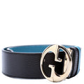 1973 Leather Reversible 450000 Belt Size 70/28 Black/Blue