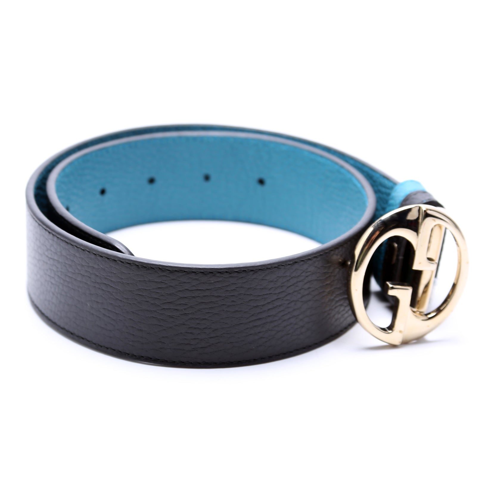 1973 Leather Reversible 450000 Belt Size 70/28 Black/Blue