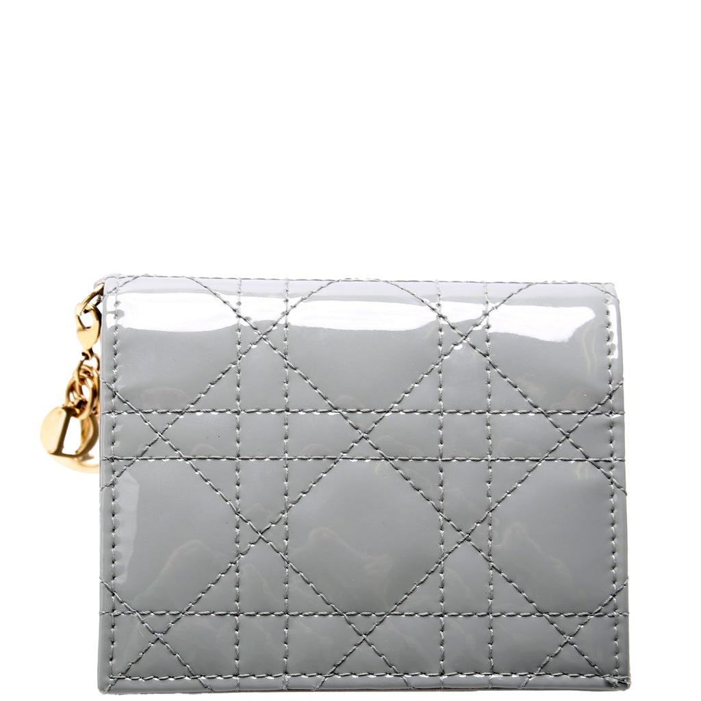 Mini Lady Gardenia Patent Wallet Grey