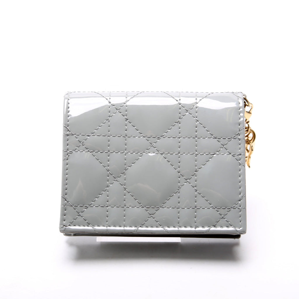 Mini Lady Gardenia Patent Wallet Grey