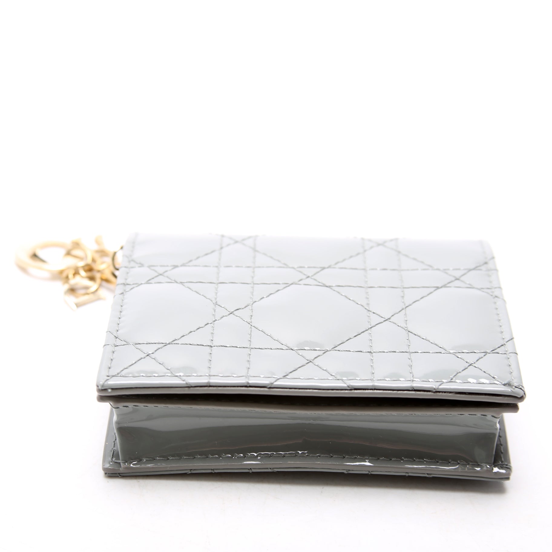 Mini Lady Gardenia Patent Wallet Grey