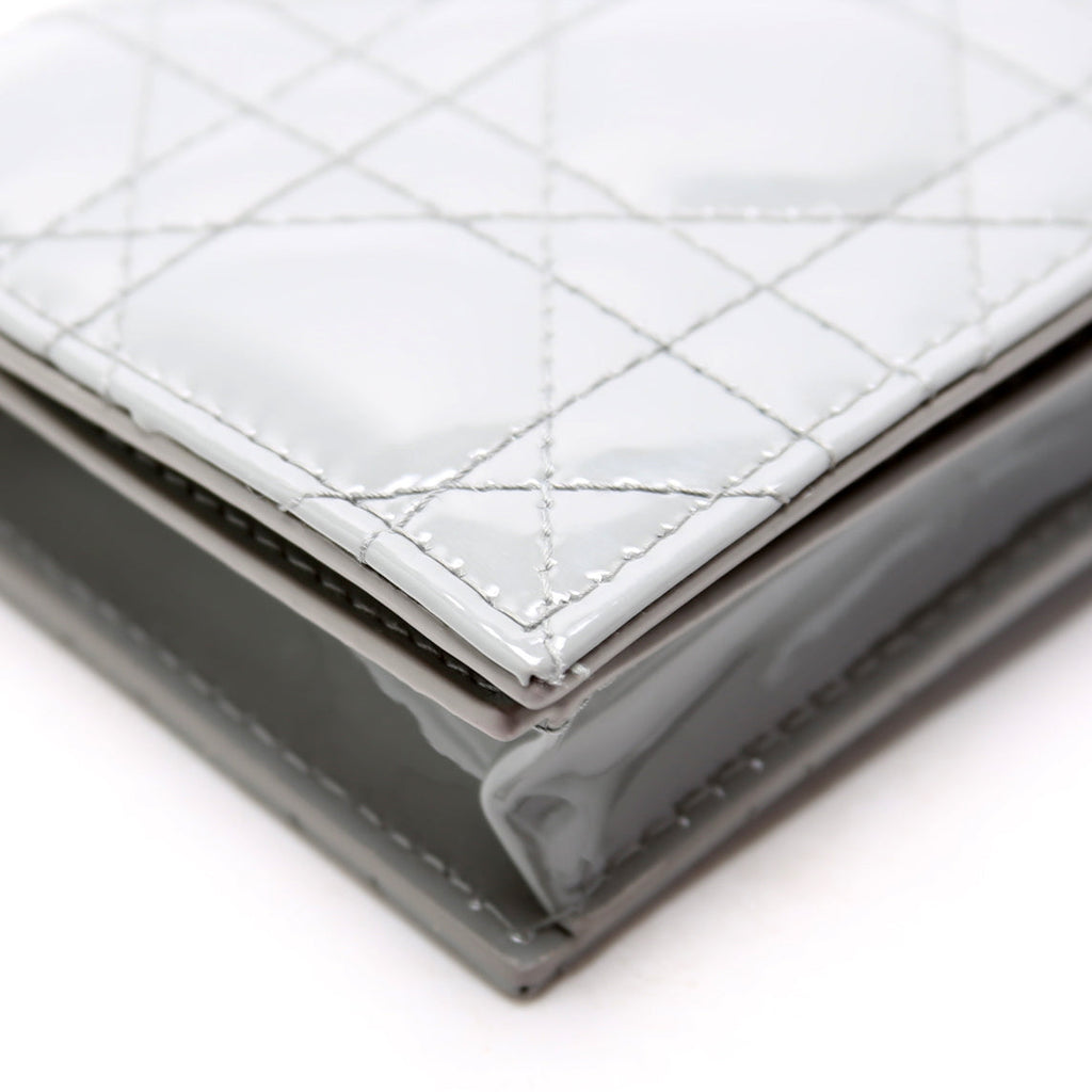 Mini Lady Gardenia Patent Wallet Grey