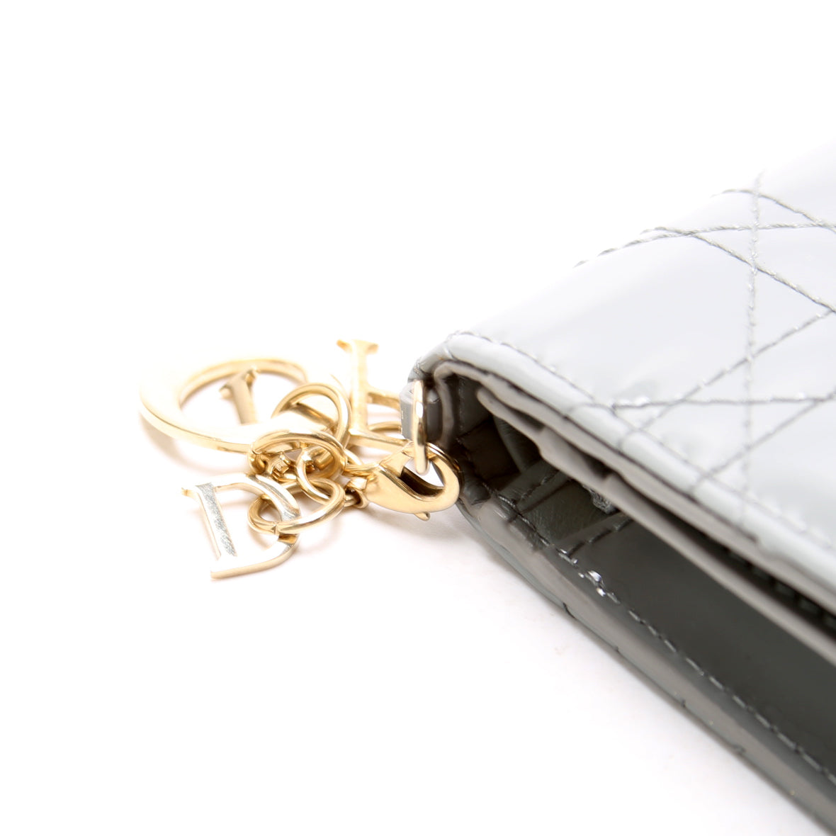 Mini Lady Gardenia Patent Wallet Grey