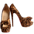 Madame Butterfly 150MM Open Toe Pony Hair Pumps Size 40