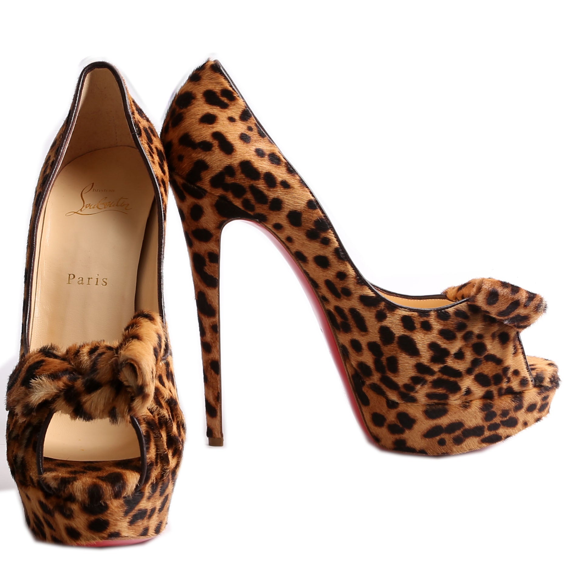 Madame Butterfly 150MM Open Toe Pony Hair Pumps Size 40