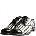 Lace Up Woven Leather Loafers Size 37.5