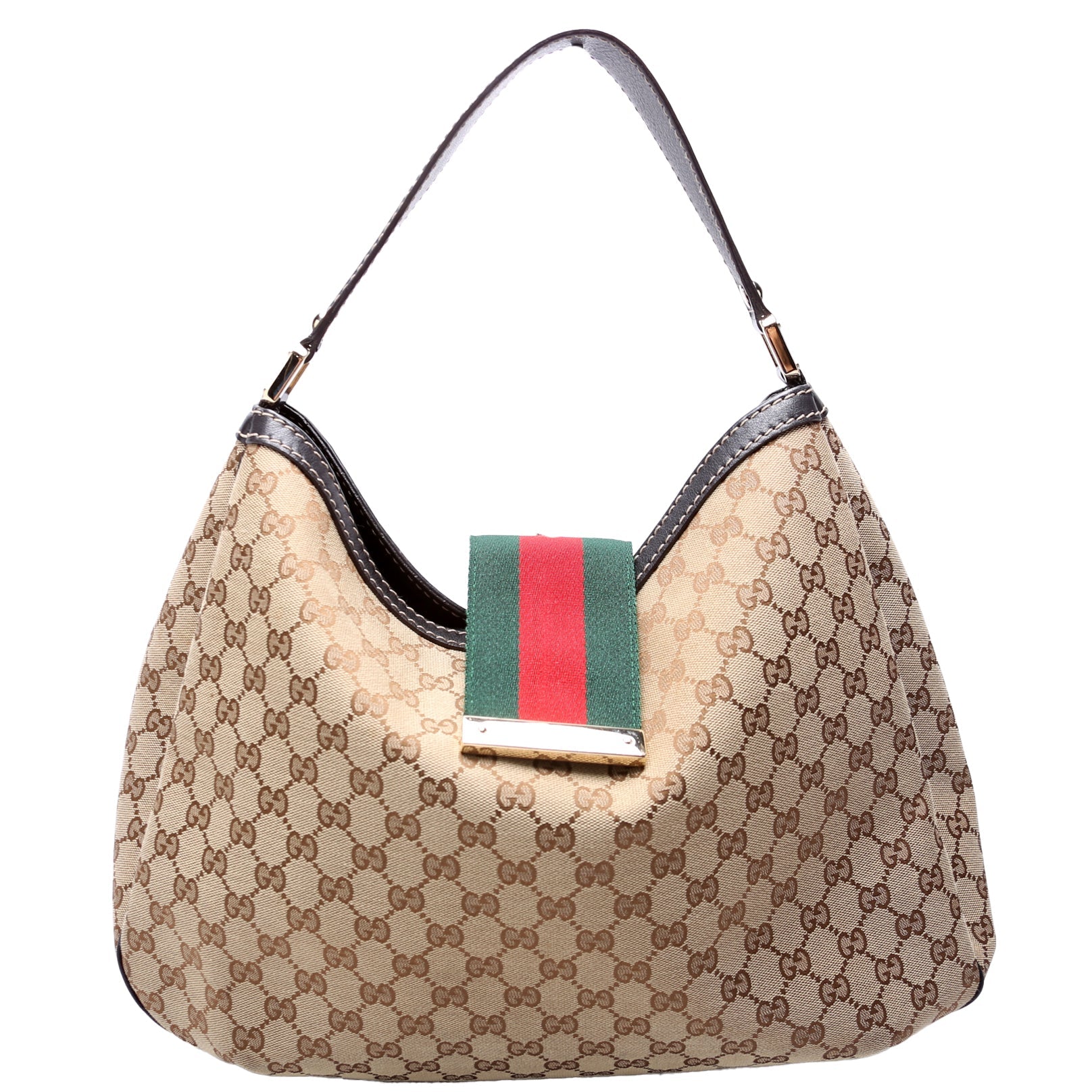 233604 GG Canvas New Ladies Web Large Hobo