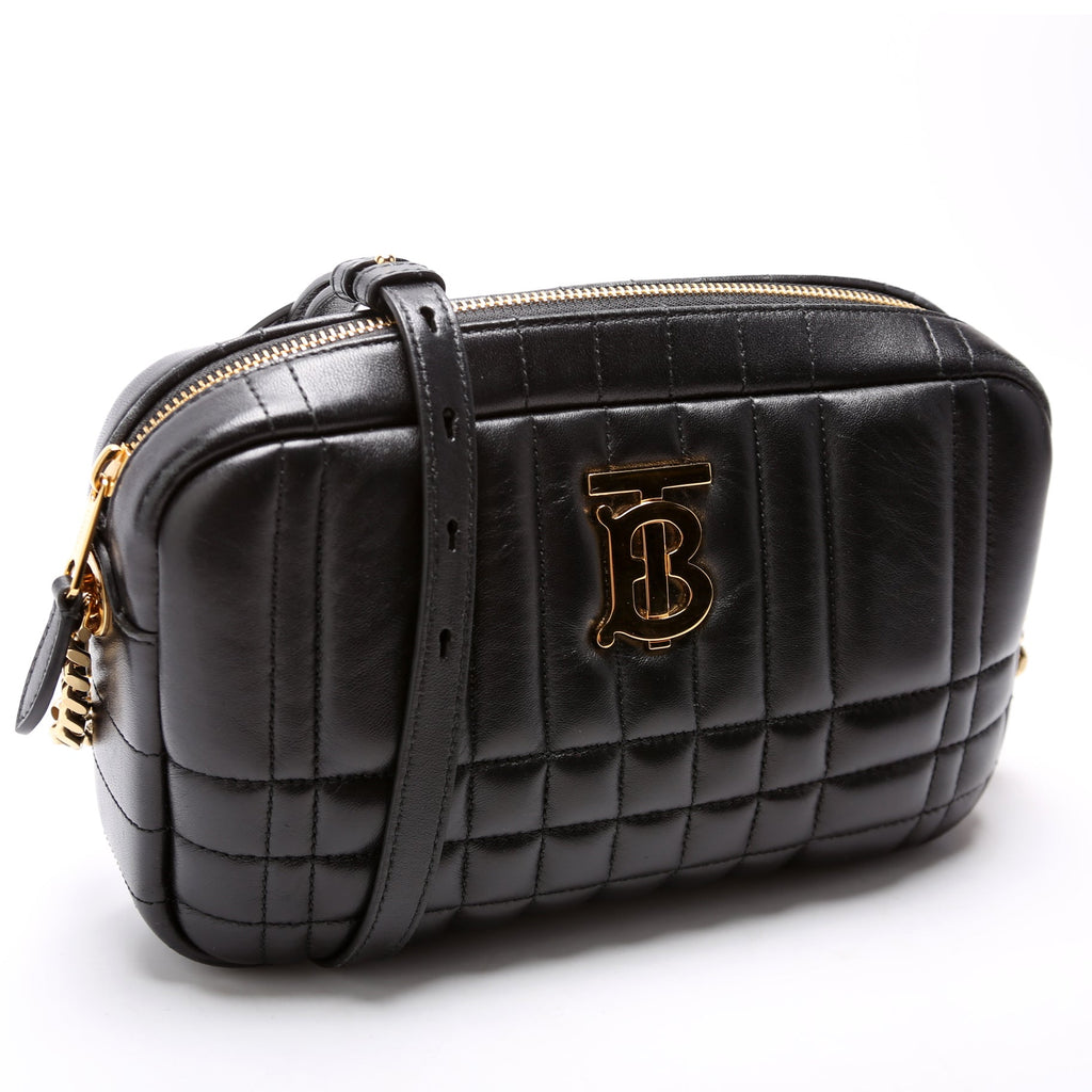 Lola Small Camera Bag Quilted Leather Black