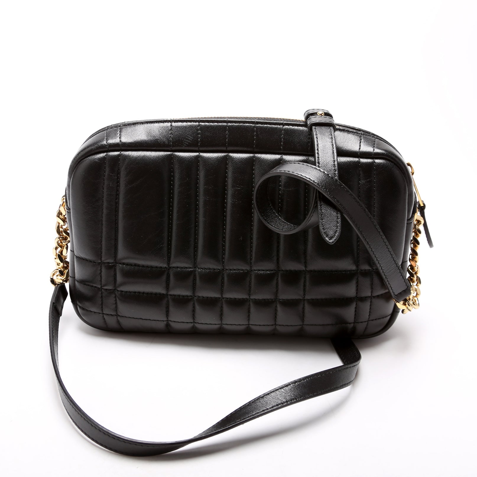 Lola Small Camera Bag Quilted Leather Black
