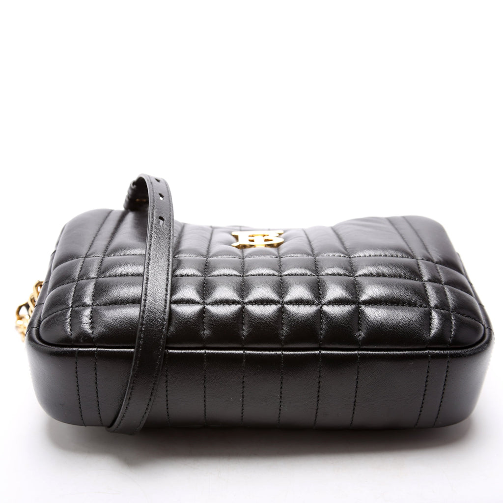 Lola Small Camera Bag Quilted Leather Black