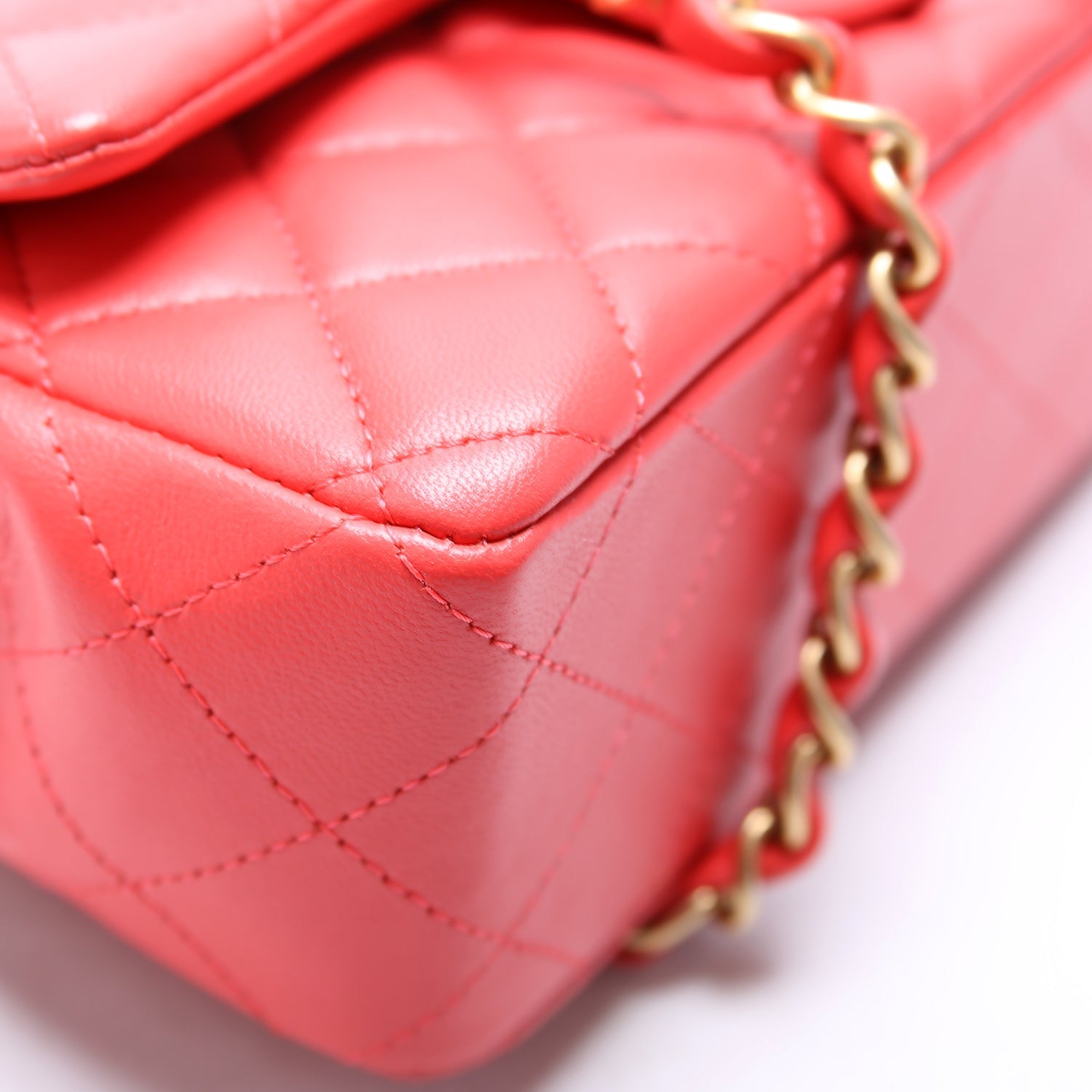 Classic Flap Mini Rectangle Lambskin 27M Orange