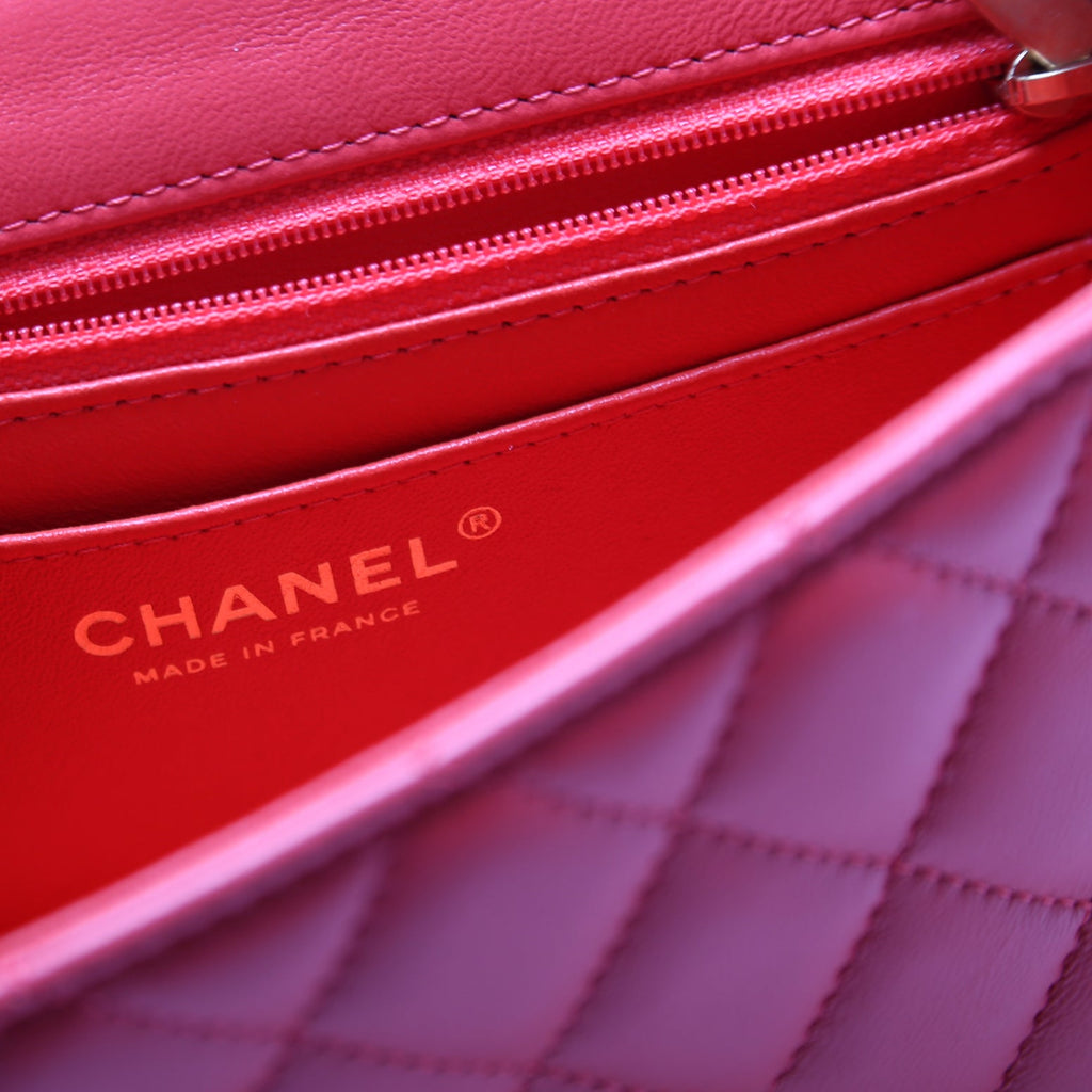 Classic Flap Mini Rectangle Lambskin 27M Orange