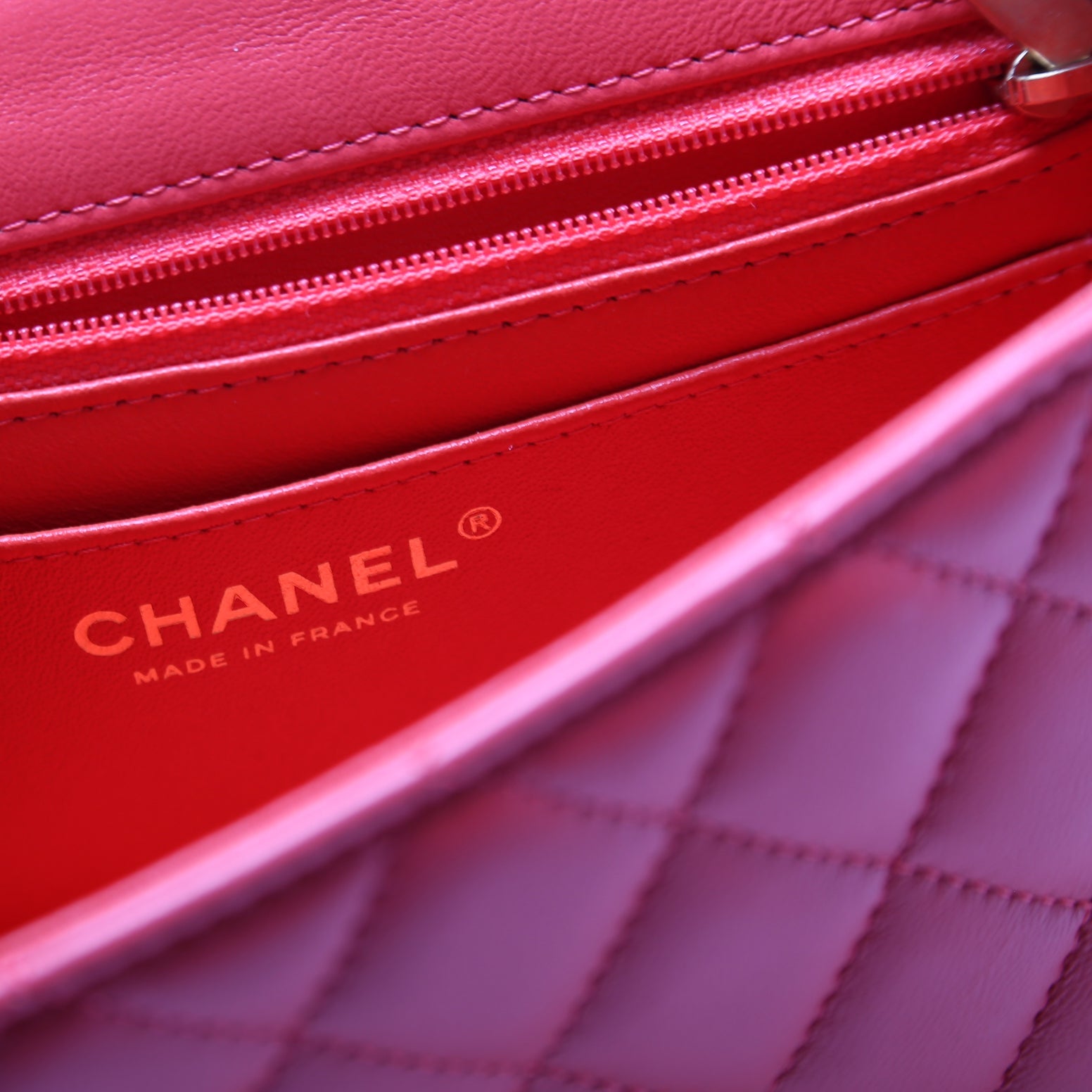 Classic Flap Mini Rectangle Lambskin 27M Orange
