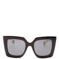 GG0435S Oversized Square Sunglasses Black/Gold