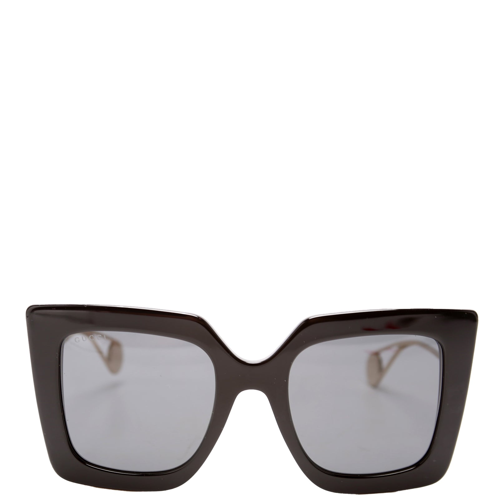 GG0435S Oversized Square Sunglasses Black/Gold
