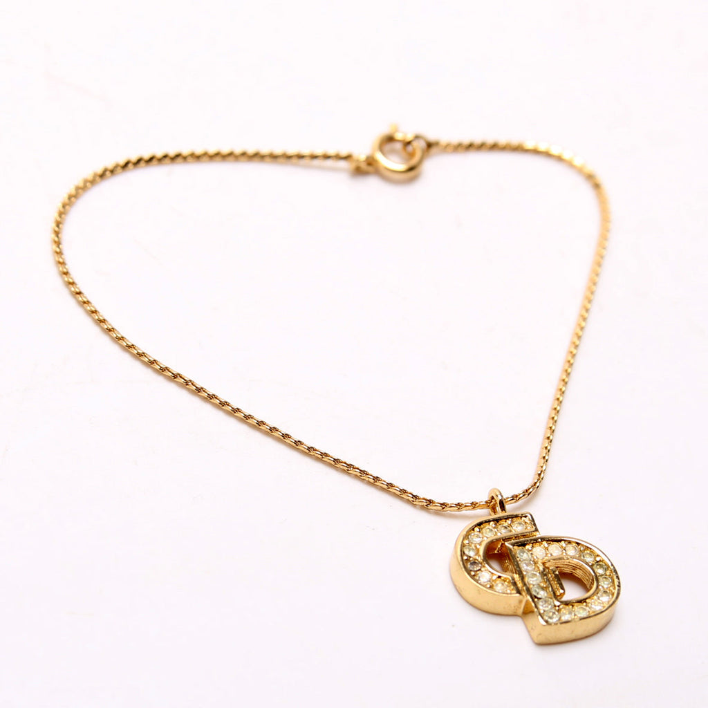 Rhinestone CD Vintage Bracelet Gold