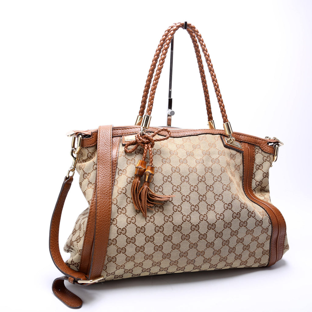 269946 GG Canvas Bella Top Handle Bag Brown
