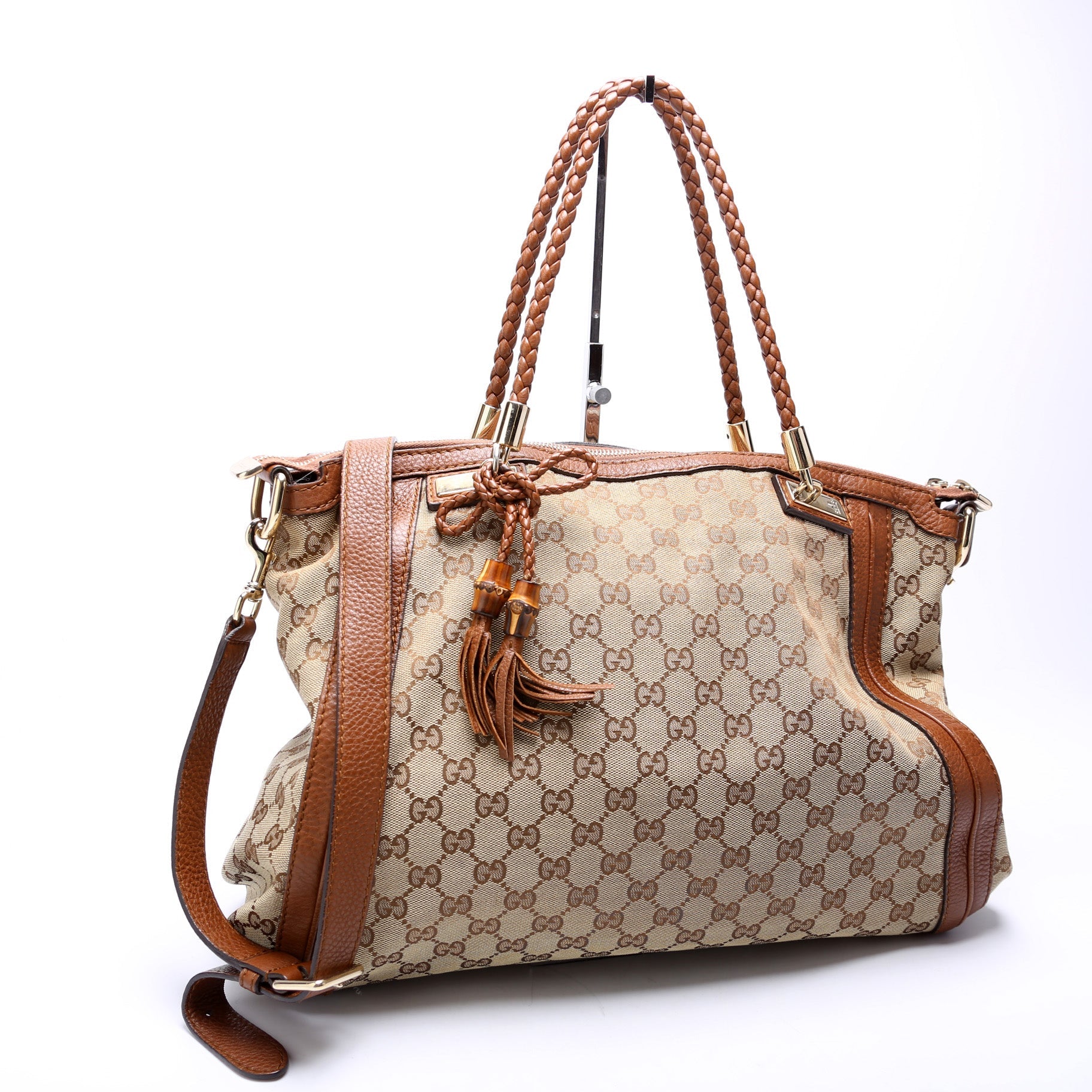 269946 GG Canvas Bella Top Handle Bag Brown