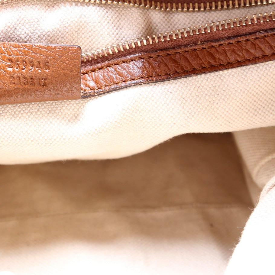 269946 GG Canvas Bella Top Handle Bag Brown