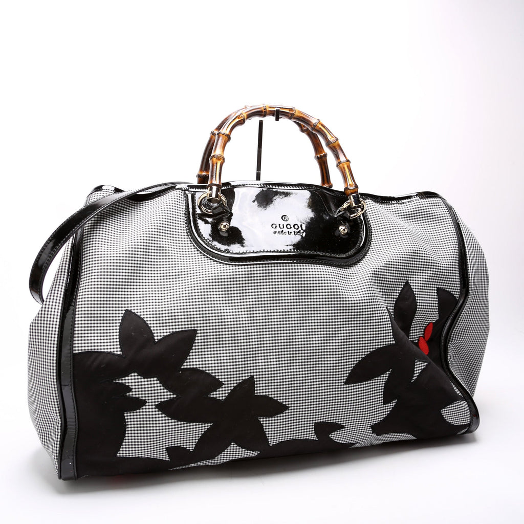 191066 Bamboo Gingham Canvas Extra Large Shopper Tote