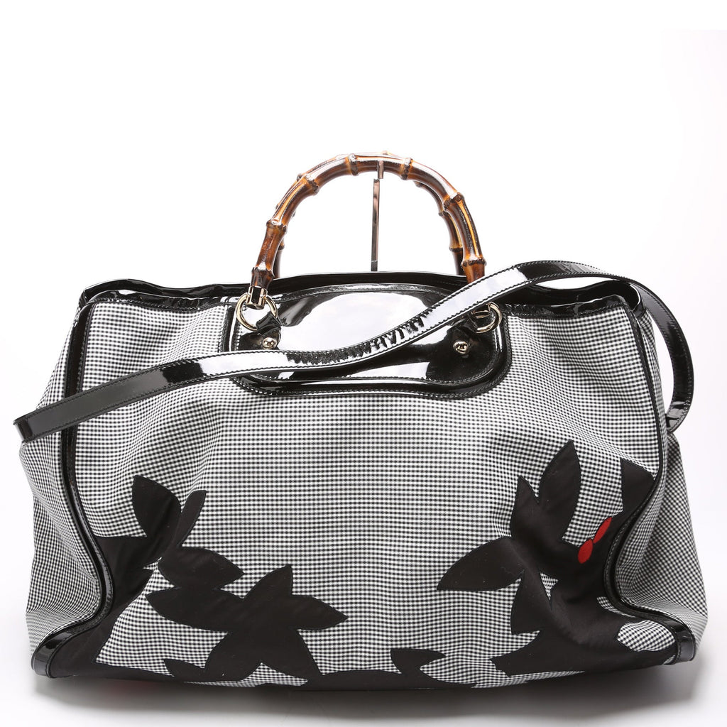 191066 Bamboo Gingham Canvas Extra Large Shopper Tote