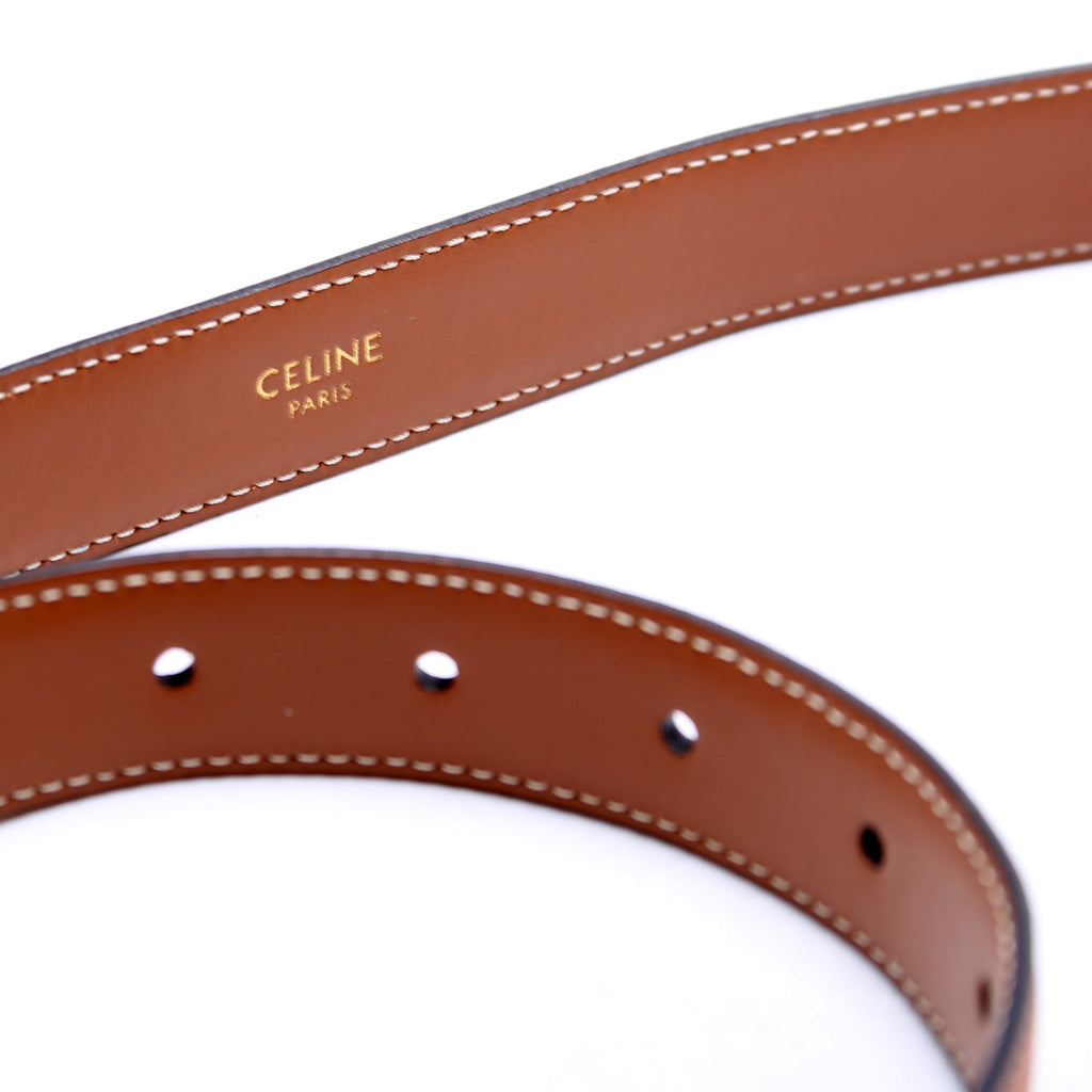 Triomphe Medium Taurillion Leather Belt Size 80/32 Brown