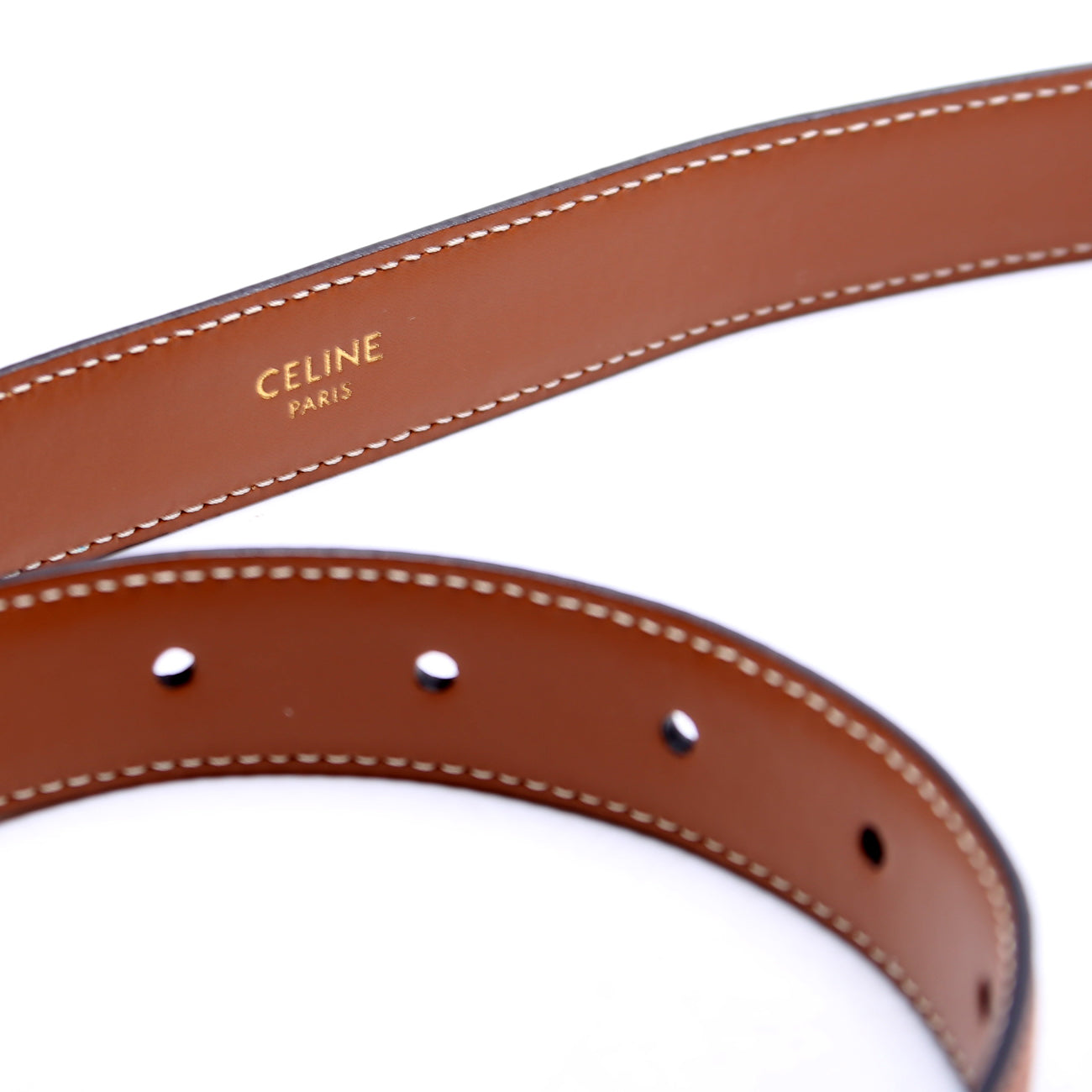 Triomphe Medium Taurillion Leather Belt Size 80/32 Brown
