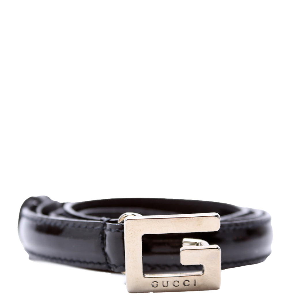 Square G Thin Vintage Belt Size 65/26 Black