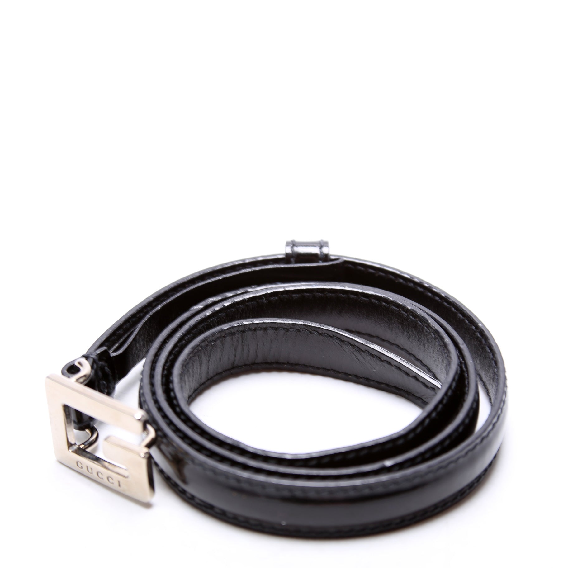 Square G Thin Vintage Belt Size 65/26 Black